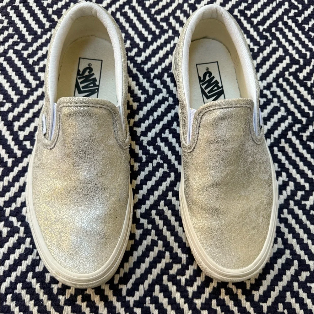 Vans Metallic Slip-On Sneakers - Gold - Picture 1 of 7